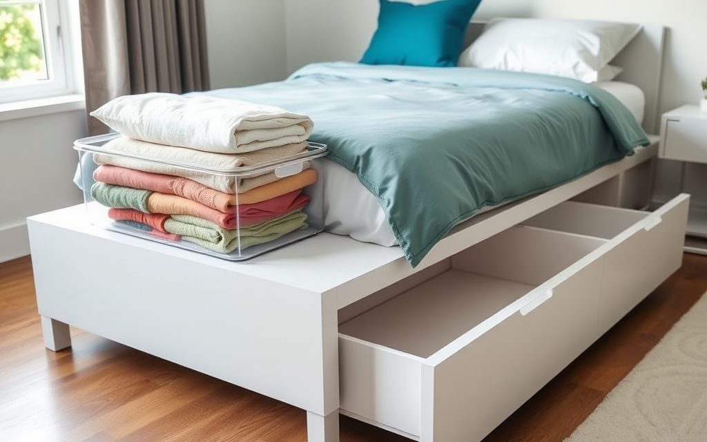 Przechowywanie pod łóżkiem: jak wybrać między pojemnikami a szufladami, by zyskać wygodę i porządek
