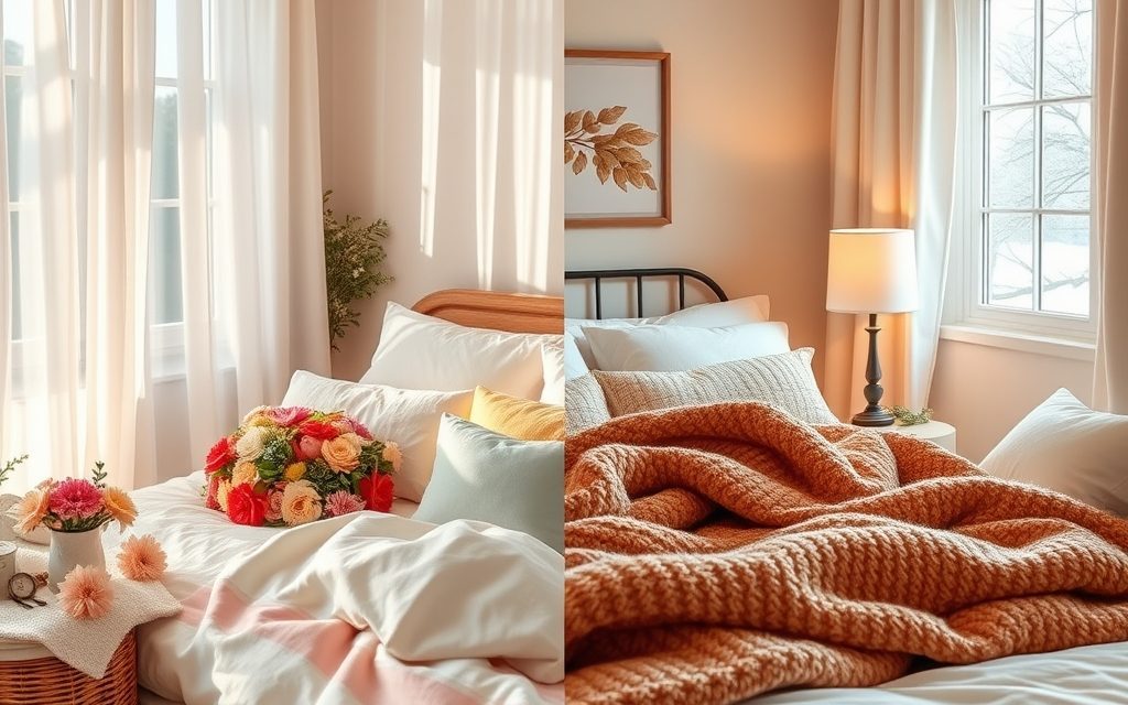 Sypialnia latem i zimą: jak dostosować tekstylia i aranżację dla optymalnego komfortu snu