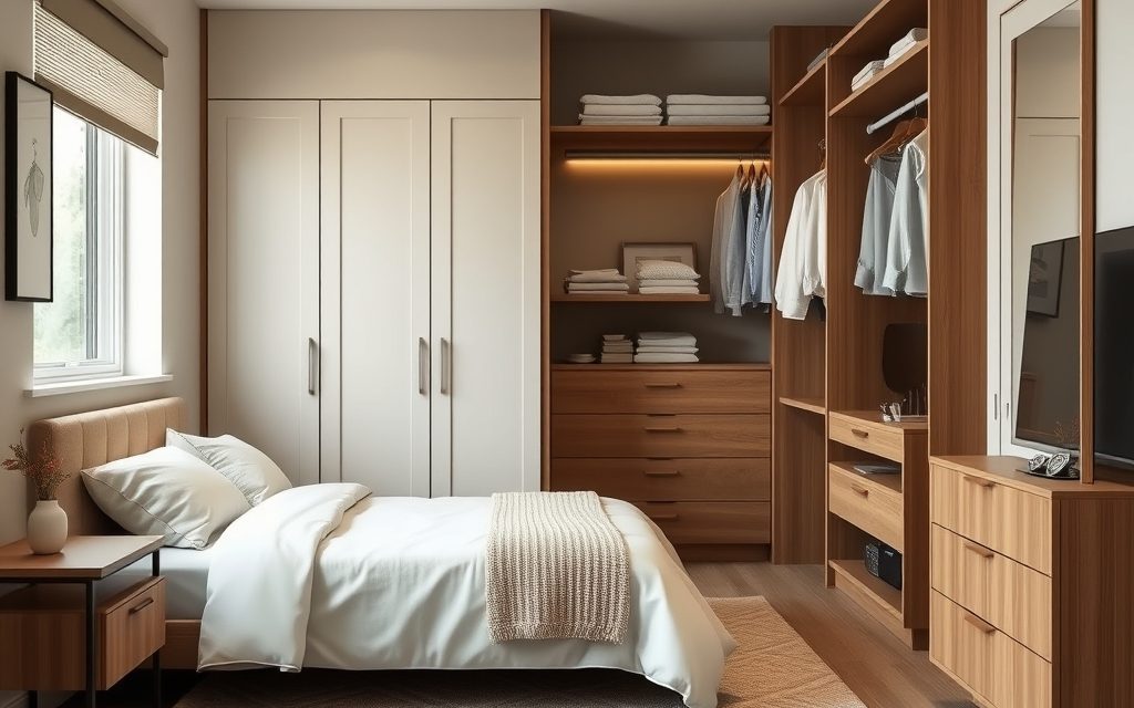 Mała sypialnia z szafą: praktyczne sposoby na funkcjonalną i przestronną aranżację